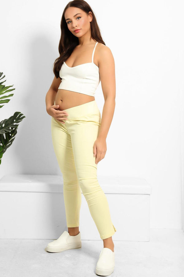 Under Bump Waist Cropped Maternity Trousers