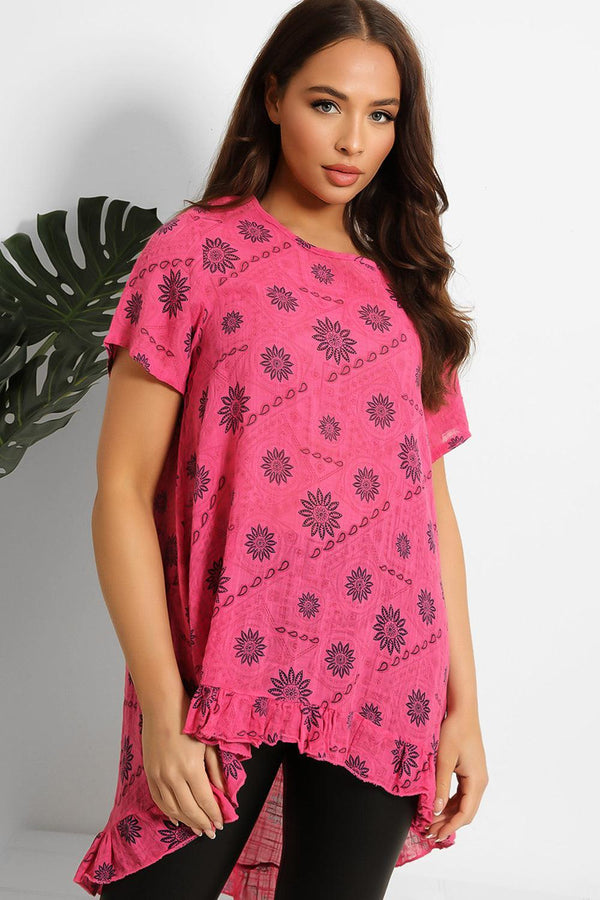 Floral Embroidery Cotton Blend Tunic-SinglePrice